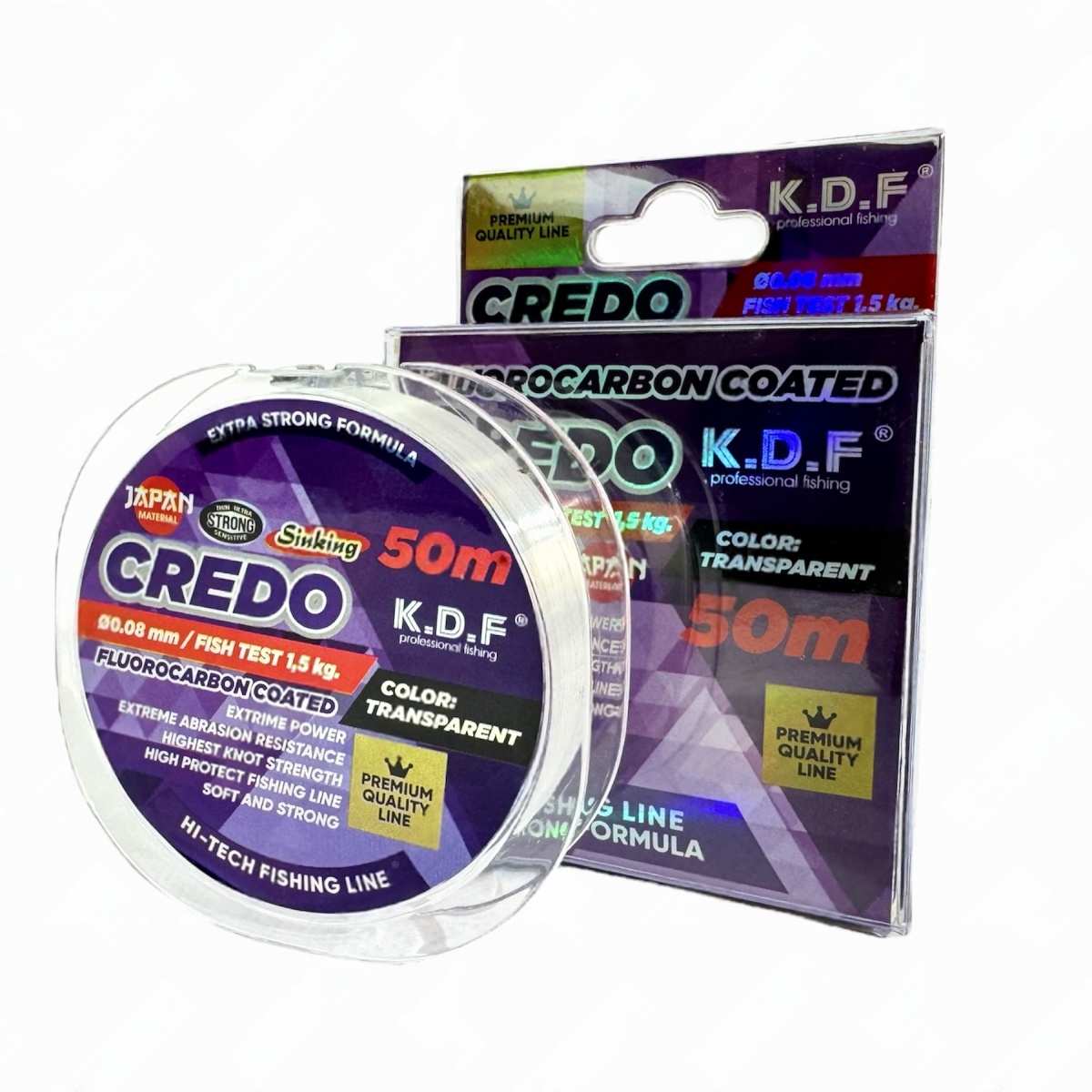 KDF-Credo-fluorocarbon-coated-fishing-line-01 نخ فلوئوروکربن ماهیگیری کایدا Credo