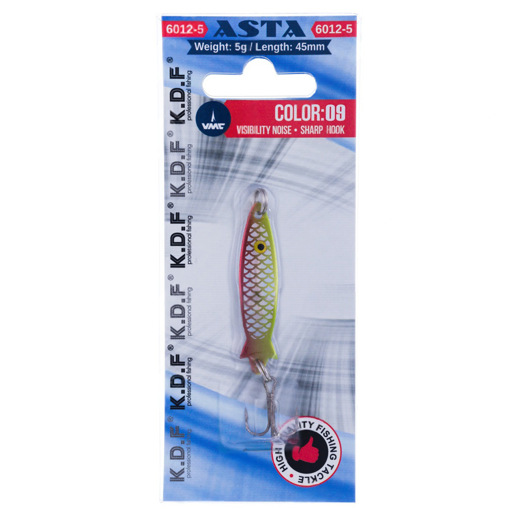 Spoon-KDF-Asta-5-g-45-mm-color-09-Pic-03 قاشقک ماهیگیری کایدا مدل KDF Asta وزن ۵ گرم و طول ۴۵ میلیمتر | مناسب آب شور و شیرین رنگ شماره 9