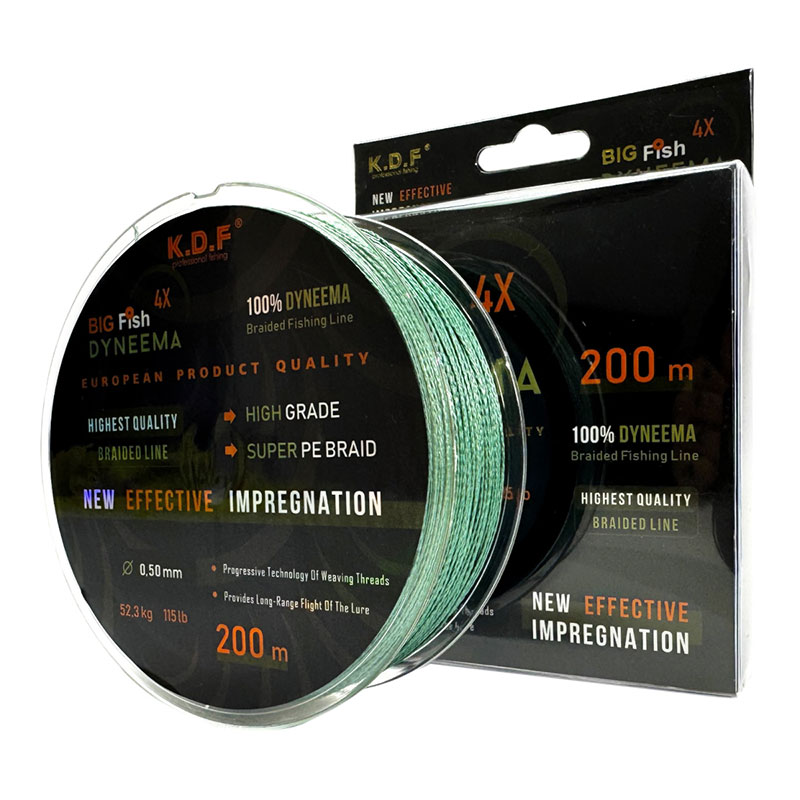 Braided-cord-KDF-Big-Fish-Dyneema-200-m-01 نخ براید ماهیگیری کایدا KDF Big Fish Dyneema – مقاوم و حرفهای برای صید سنگین تصویر 2