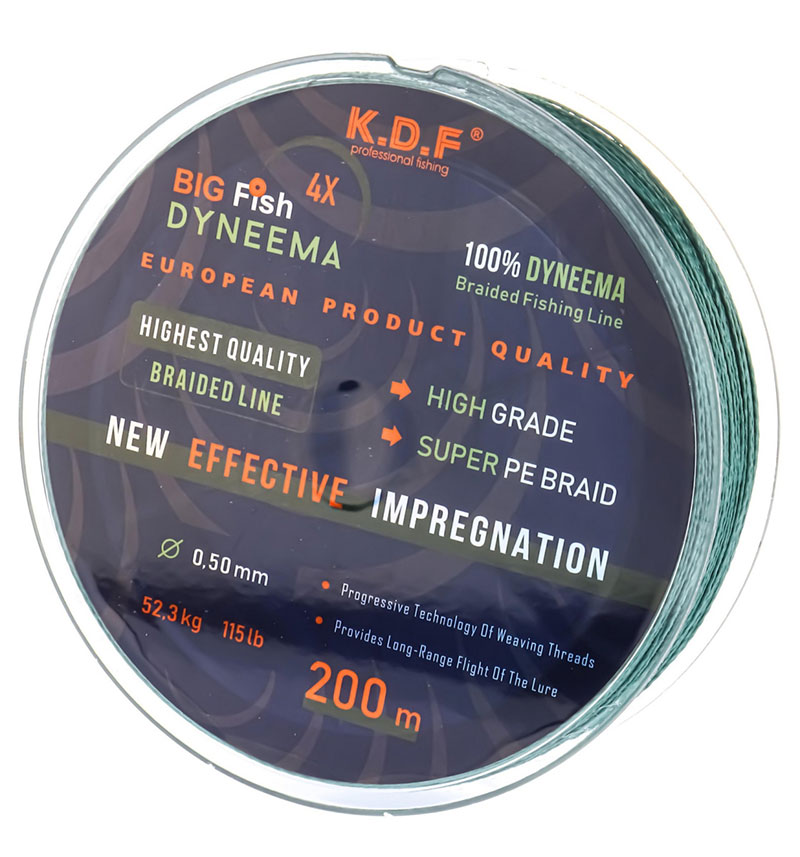 Braided-cord-KDF-Big-Fish-Dyneema-200-m-03 نخ براید ماهیگیری کایدا KDF Big Fish Dyneema – مقاوم و حرفهای برای صید سنگین تصویر 4