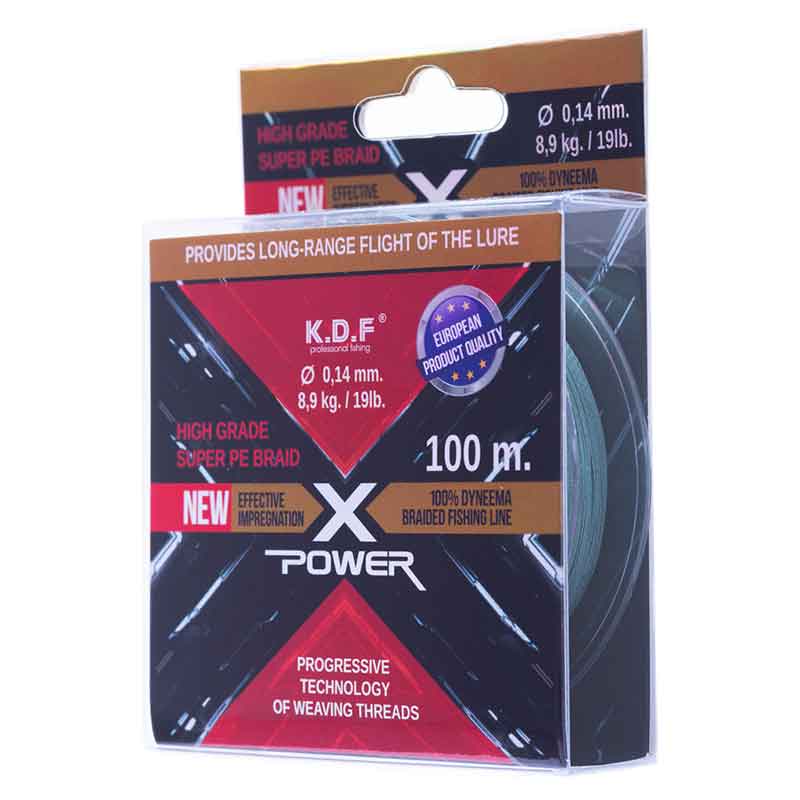 Braided-cord-KDF-X-Power-02 نخ ماهیگیری براید کایدا X-Power سبز | تحمل بالا و عملکرد بینقص در شرایط سخت تصویر 2