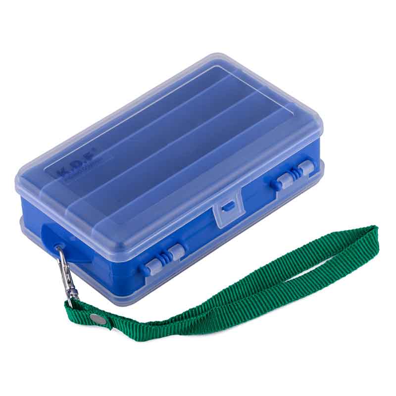 KDF-Box-132-H333-01 جعبه دوطرفه لوازم ماهیگیری کایدا مدل H333-132 مناسب لور و متعلقات – رنگ آبی تصویر 1