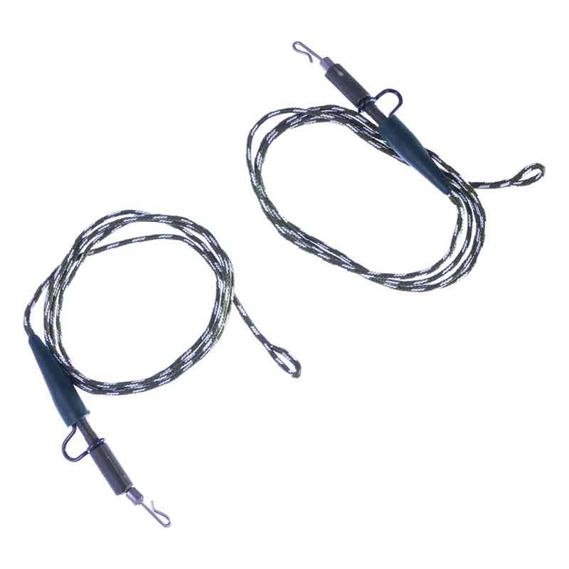 Leadcore-with-clip-and-quick-release-KDF-Carp-Prof-LD-9-70-cm-green-and-white-01 لیدکور آماده با کلیپ و کوئیک چنج کایدا – طول ۷۰ سانتیمتر | بسته ۲ عددی رنگ سبز سفید