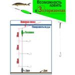 ریسه آماده ماهی خاویار مدل SB با طول 130cm - طراحی ویژه با 3 قلاب برای صید عمودی در سه عمق تصویر 2