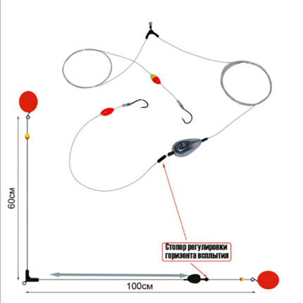 ریسه آماده قزل آلا Smart Baits مدل SB – مخصوص خمیر در دو عمق آب تصویر 1